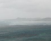玉取崎灯台から。台風の影響で波がすごい