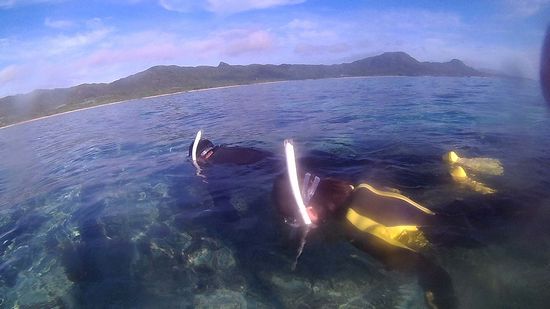 シュノーケル、入水チェックは、しっかりと。