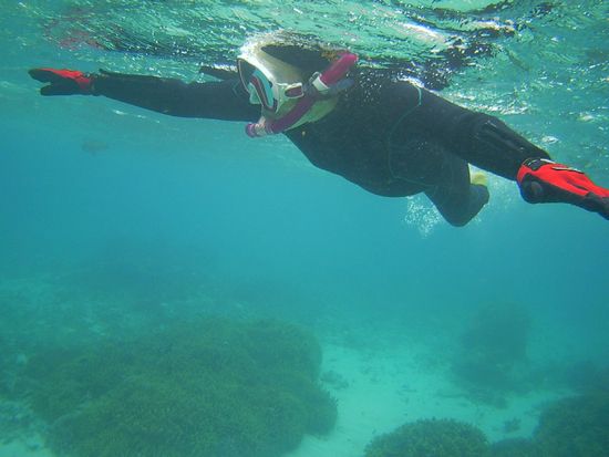 両手広げて楽しそうです