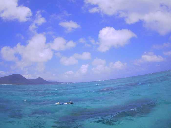 快晴の石垣島、だた風は強いです