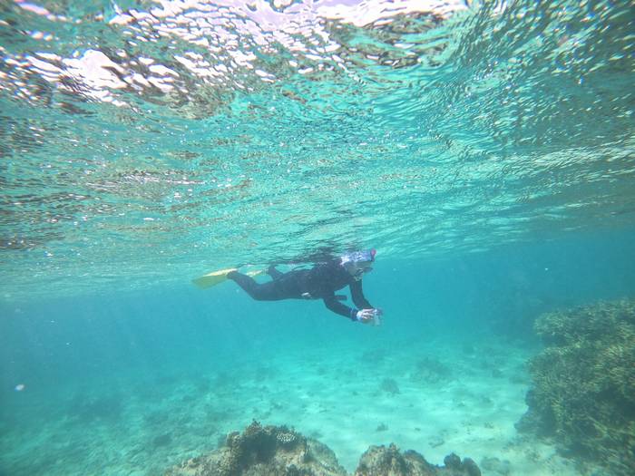 シュノーケリング合宿二日目のK池さん