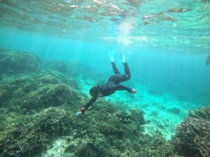 黙々と。黙々と。一日コースでマクロ派シュノーケリング！