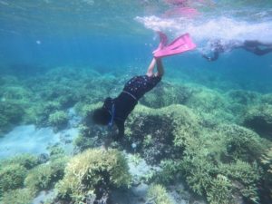 マスクデビューに素潜り初トライ！海に笑顔いっぱい広がります♪