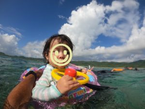 1歳、海デビュー！ブランク明けシュノーケリングのちびっこチーム！