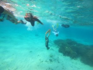 三世代でシュノーケリング！ストイックに素潜りドボンのちびっこチーム！