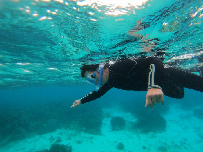 初シュノーケリングのK堅さん