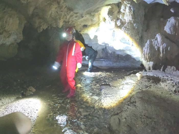 洞窟探検です