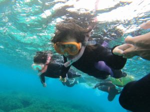 家族水入らずの貸切シュノーケリング！マスクデビューは5歳と一年生！