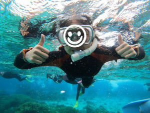 川派、海に潜る！チームボリビアの皆さんとシュノーケル！