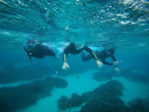 不安は強め！荒波ツアーなれど安心シュノーケリング♪