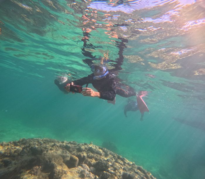 レンタルカメラを構える