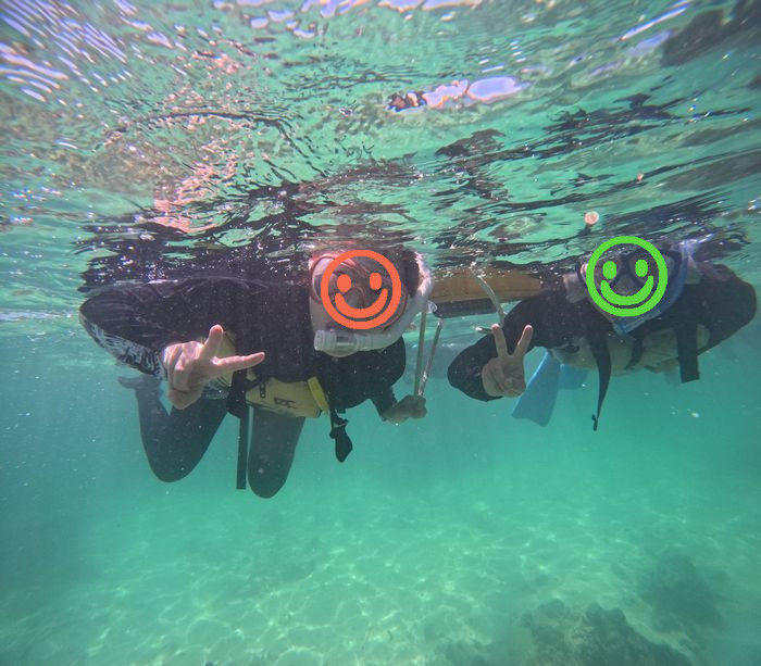 初めてのシュノーケリングチーム
