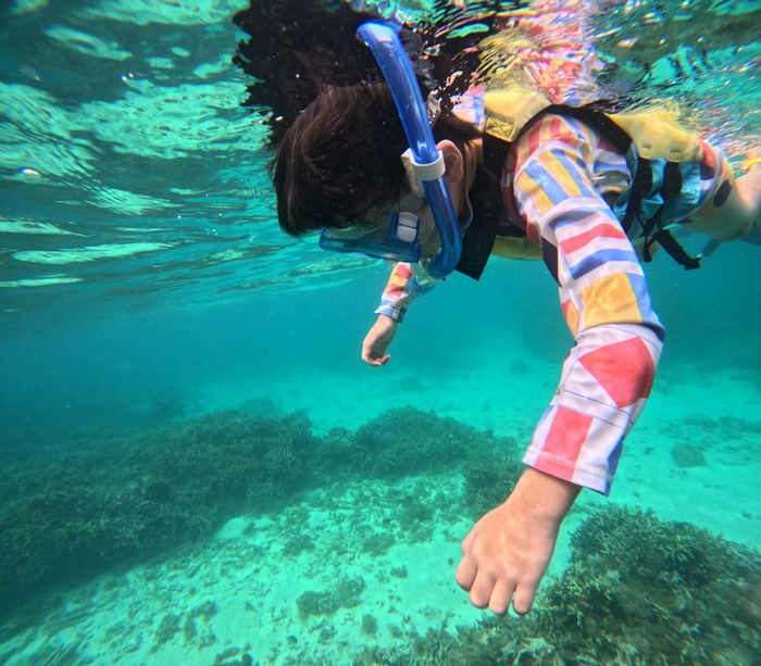 6歳年長さん、シュノーケリングを楽しむ