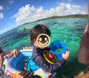 1歳74歳三世代でシュノーケリング♪午後はお帰り前にひと泳ぎ♪