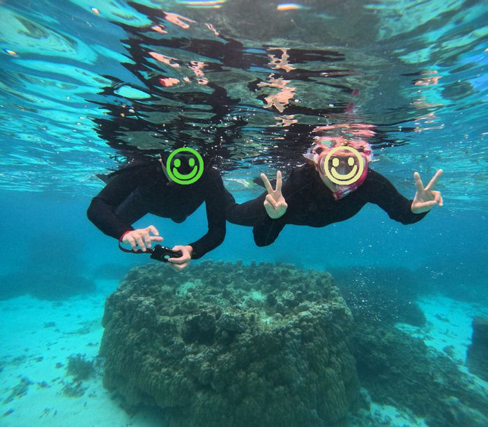 到着日はゴーヤを食べてシュノーケリング