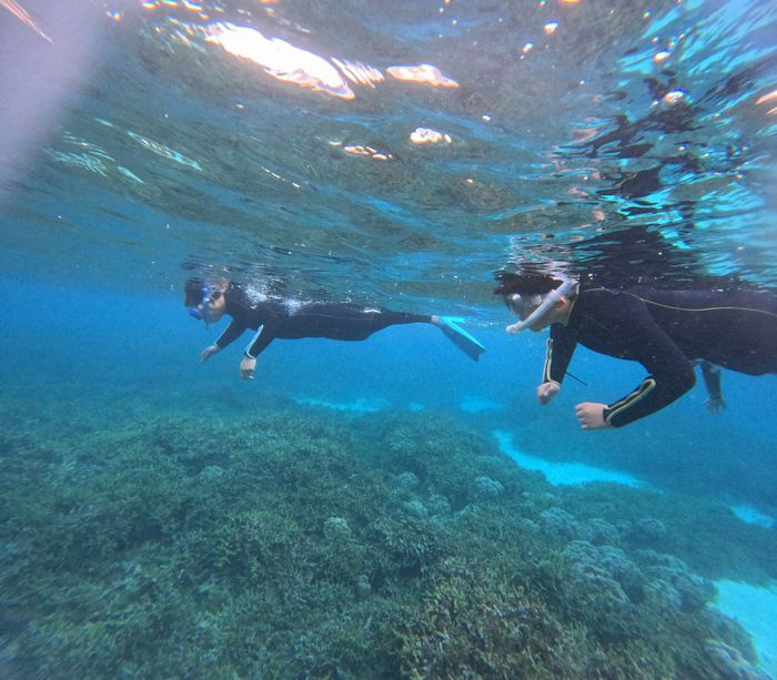 お父さんとも泳ぐ