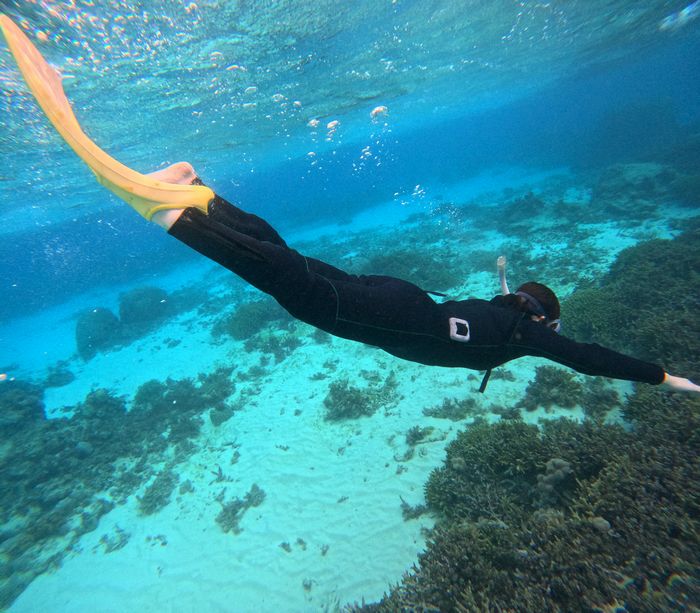 潜ってみるお姉さん