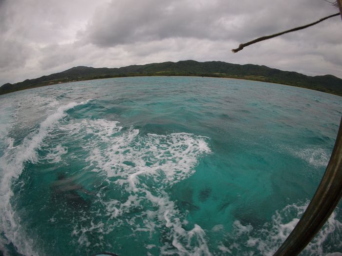 天気は曇り、やや波あり