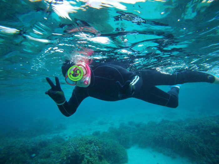 シニアシュノーケリング、お父さんは70歳