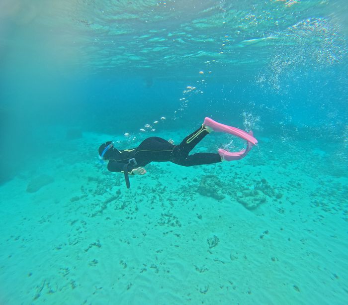 ぐいっと潜るS山さん