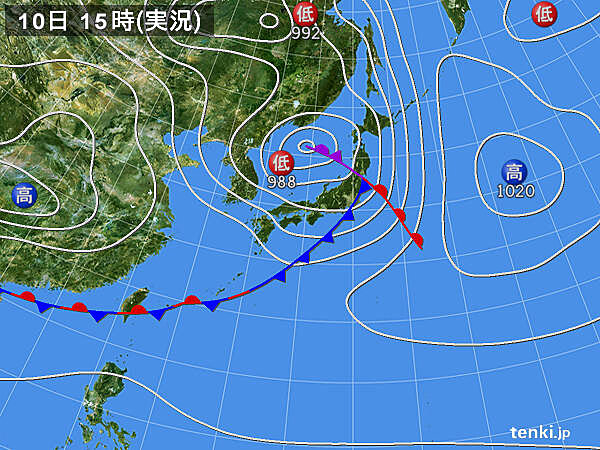 2025年5月10日大雨でツアー中止の天気図