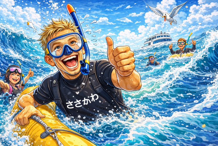 荒波体験シュノーケリング 笹川