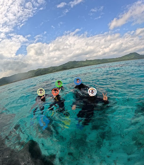 到着日は家族で貸切シュノーケリング