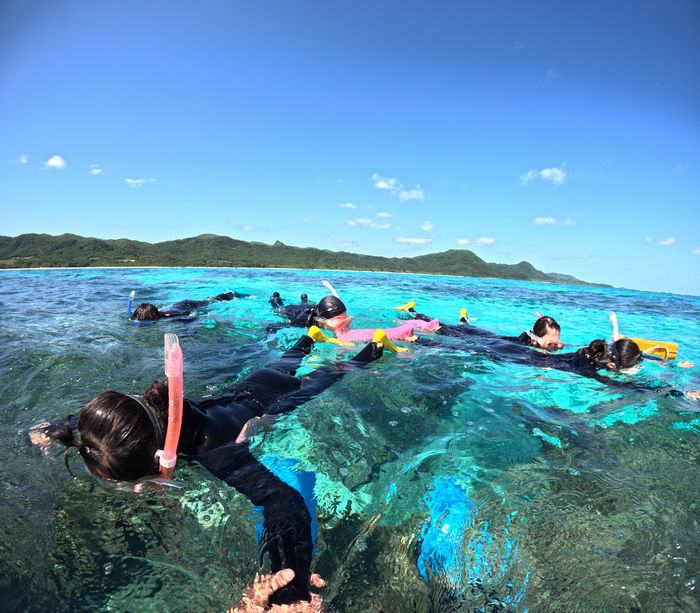 徐々に慣れてくる皆さん、入水チェック　不安