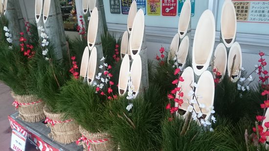 門松がお店に並び始めました。