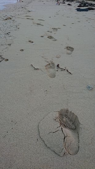 裸足で歩くビーチ