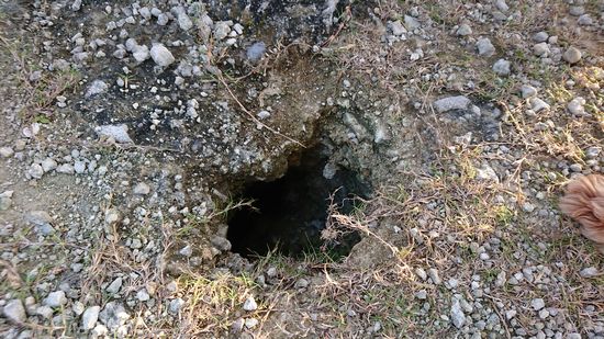 ん！穴ぼこを発見