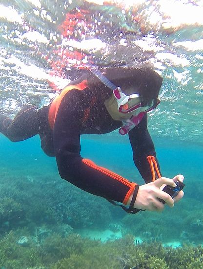 水中写真を楽しむK藤さんです