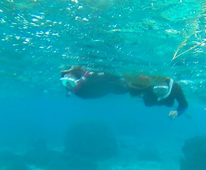 最初は、浮かんをしっかりつかむお二人です