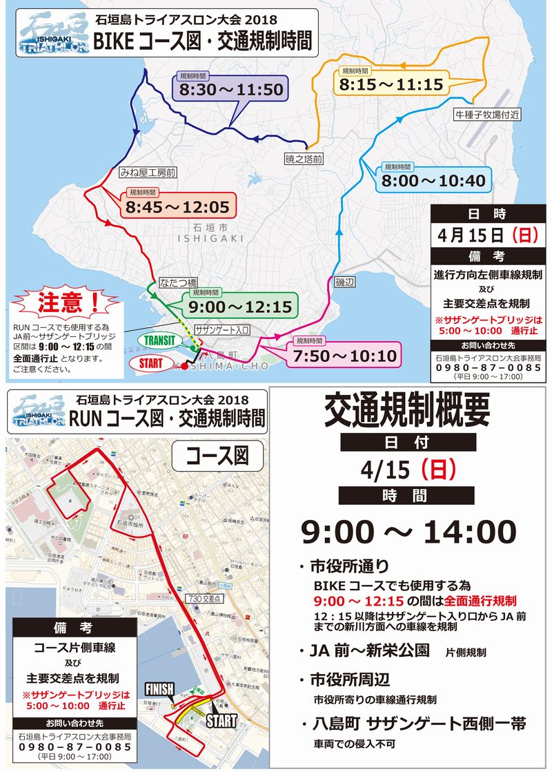 トライアスロン大会の交通規制